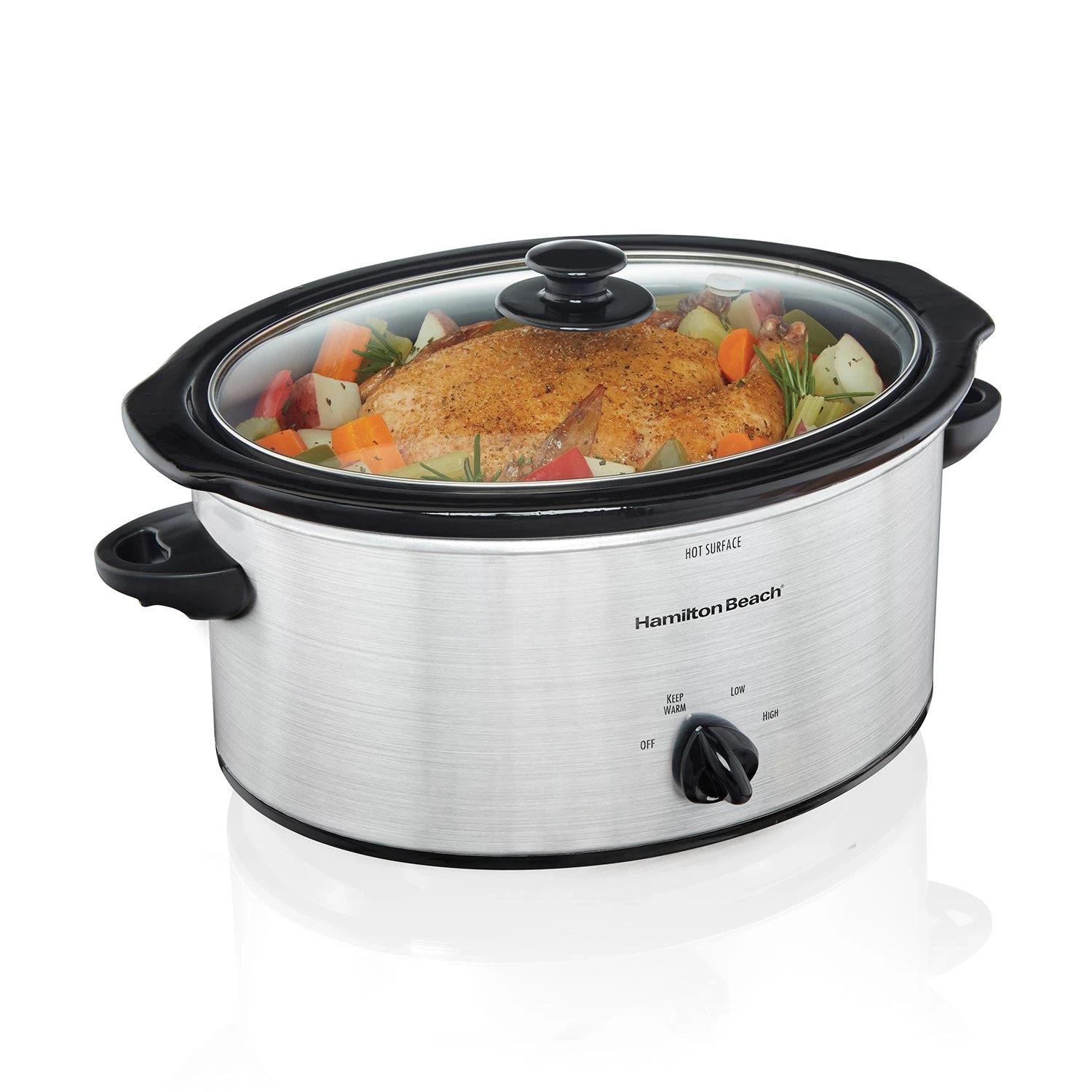 Hamilton Beach 5 Quart Slow Cooker, Silver 1 Hamilton Beach 5 Quart Slow Cooker, Silver