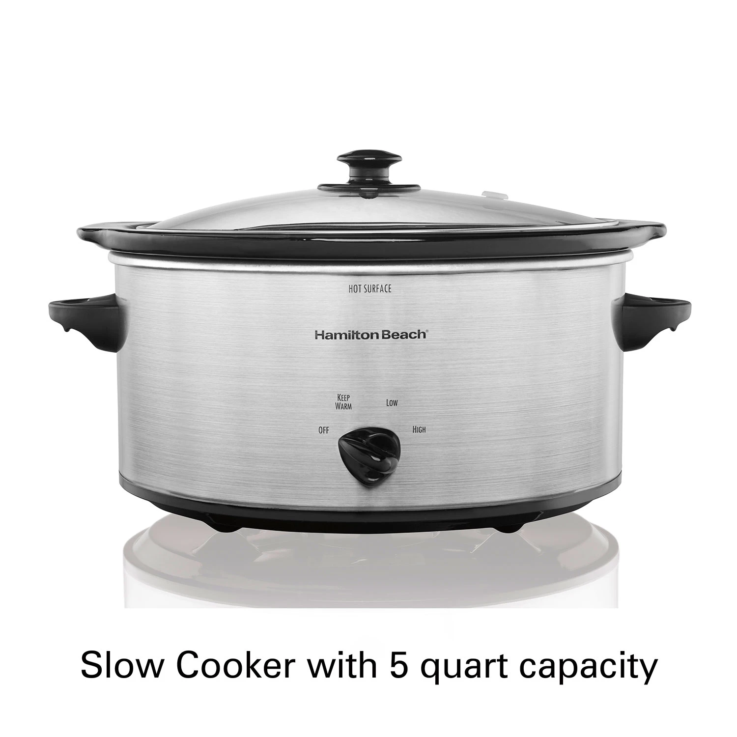 Hamilton Beach 5 Quart Slow Cooker, Silver 2 Hamilton Beach 5 Quart Slow Cooker, Silver - Image 2