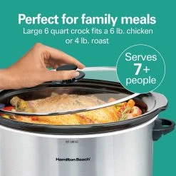 Hamilton Beach 6 Quart Slow Cooker Chorme -Kitchenware Sales Shop 33167 VPA 04