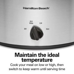 Hamilton Beach 6 Quart Slow Cooker Chorme -Kitchenware Sales Shop 33167 VPA 05