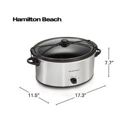 Hamilton Beach 7 Quart Oval Slow Cooker -Kitchenware Sales Shop 33176 VPA 08