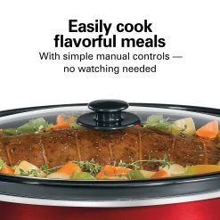Hamilton Beach 8 Quart Slow Cooker, Red -Kitchenware Sales Shop 33184 VPA 03