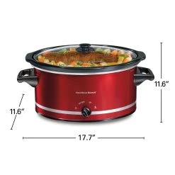 Hamilton Beach 8 Quart Slow Cooker, Red -Kitchenware Sales Shop 33184 VPA 08