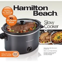 Hamilton Beach 10 Quart Oval Slow Cooker -Kitchenware Sales Shop 33191 PKG Front ENG