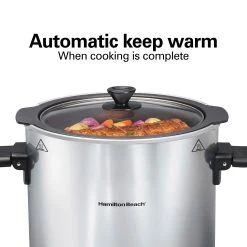 Hamilton Beach Sear & Cook 10 Quart Stockpot Slow Cooker, Silver -Kitchenware Sales Shop 33196 VPA 06