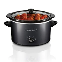Hamilton Beach 3 Quart Slow Cooker, Matte Black -Kitchenware Sales Shop 33231 03