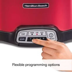 Hamilton Beach Stay Or Go® Programmable Slow Cooker With Party Dipper, Red -Kitchenware Sales Shop 33478 04TOI
