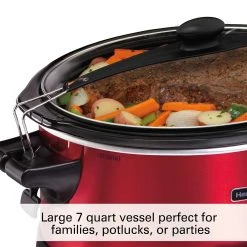 Hamilton Beach Stay Or Go® Programmable Slow Cooker With Party Dipper, Red -Kitchenware Sales Shop 33478 05TOI
