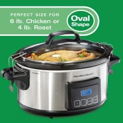 Hamilton Beach Programmable Stay Or Go® 6 Qt. Slow Cooker, Stainless Steel -Kitchenware Sales Shop 33561 VPA 05