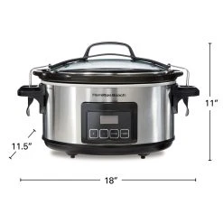 Hamilton Beach Programmable Stay Or Go® 6 Qt. Slow Cooker, Stainless Steel -Kitchenware Sales Shop 33561 VPA 07