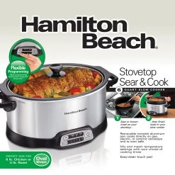 Hamilton Beach Stovetop Sear & Cook Slow Cooker -Kitchenware Sales Shop 33662 PKG Front ENG
