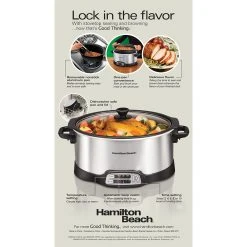 Hamilton Beach Stovetop Sear & Cook Slow Cooker -Kitchenware Sales Shop 33662 PKG Side ENG