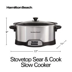 Hamilton Beach Stovetop Sear & Cook Slow Cooker -Kitchenware Sales Shop 33662 VPA 08