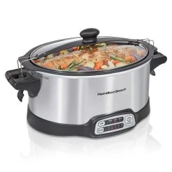 Hamilton Beach Stay Or Go® Sear & Cook 6 Quart Slow Cooker, Silver