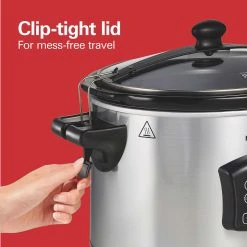 Hamilton Beach Set & Forget® 6 Quart Defrost Slow Cooker Silver -Kitchenware Sales Shop 33869 VPA 04