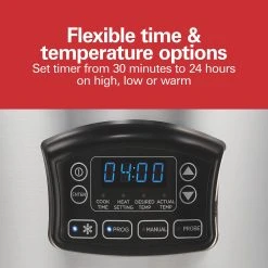 Hamilton Beach Set & Forget® 6 Quart Defrost Slow Cooker Silver -Kitchenware Sales Shop 33869 VPA 06