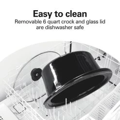 Hamilton Beach Set & Forget® 6 Quart Defrost Slow Cooker Silver -Kitchenware Sales Shop 33869 VPA 07