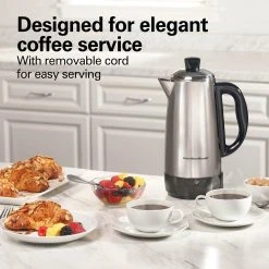 12 Cup Percolator With Cool-Touch Handle, Stainless Steel 11 12 Cup Percolator With Cool-Touch Handle, Stainless Steel -Kitchenware Sales Shop 40616R VPA 04