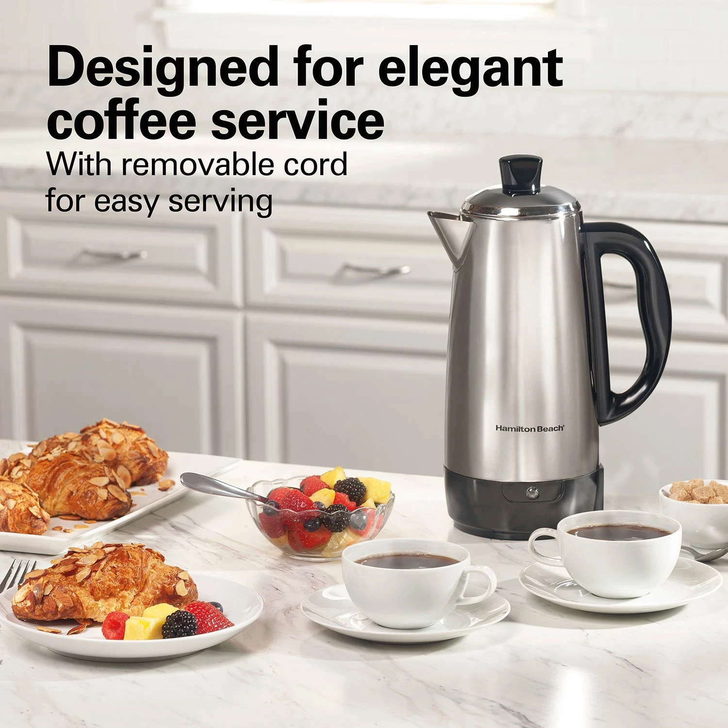 12 Cup Percolator With Cool-Touch Handle, Stainless Steel 4 12 Cup Percolator With Cool-Touch Handle, Stainless Steel - Image 4