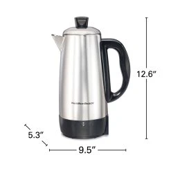 12 Cup Percolator With Cool-Touch Handle, Stainless Steel 15 12 Cup Percolator With Cool-Touch Handle, Stainless Steel -Kitchenware Sales Shop 40616R VPA 08