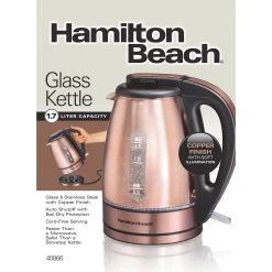 Recertified Glass & Stainless Steel With Copper Finish Kettle -Kitchenware Sales Shop 40866 pkg front eng