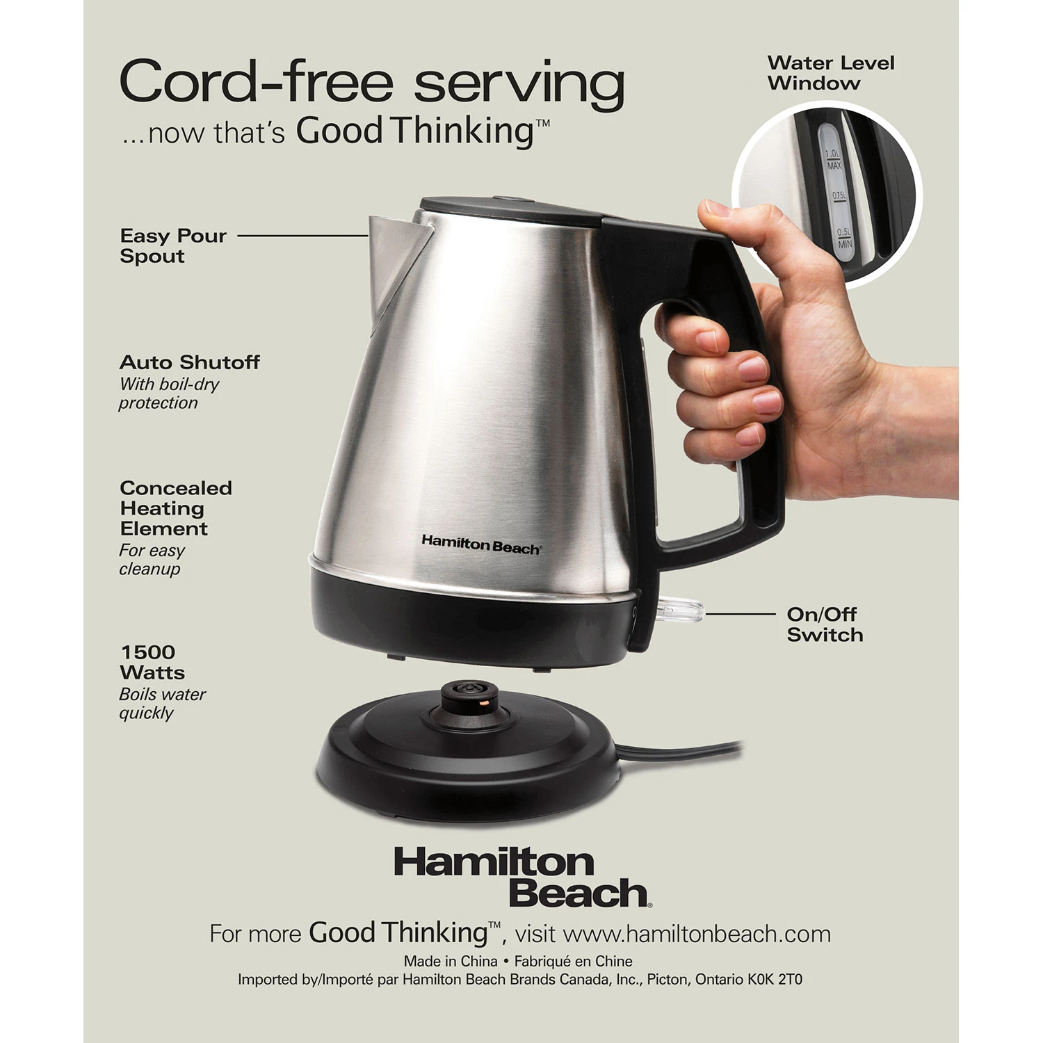 Recertified 1 Liter Electric Kettle 5 Recertified 1 Liter Electric Kettle - Image 5