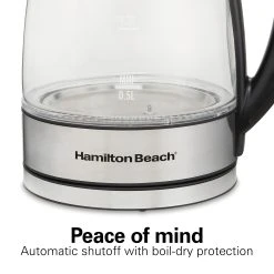 Hamilton Beach 1.7 Liter Variable Temperature Glass Kettle 12 Hamilton Beach 1.7 Liter Variable Temperature Glass Kettle -Kitchenware Sales Shop 40941R VPA 05