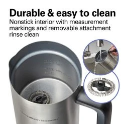 Milk Frother And Warmer, Stainless Steel 12 Milk Frother And Warmer, Stainless Steel -Kitchenware Sales Shop 43565C VPA 05