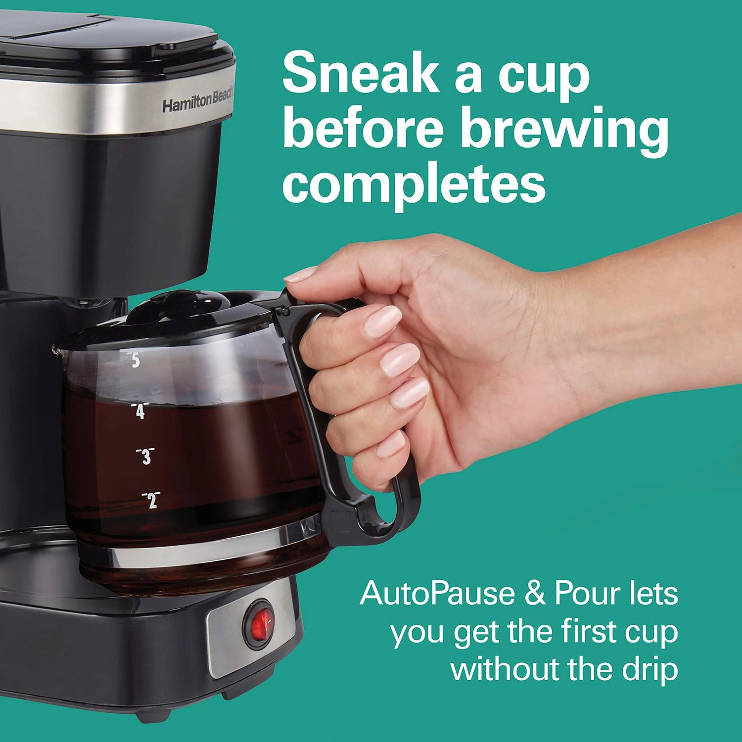 Hamilton Beach FrontFill® 5 Cup Compact Coffee Maker With Glass Carafe 6 Hamilton Beach FrontFill® 5 Cup Compact Coffee Maker With Glass Carafe - Image 6