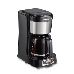 Hamilton Beach FrontFill® 5 Cup Compact Coffee Maker With Programmable Clock & Glass Carafe