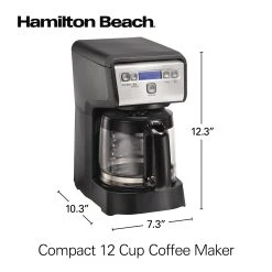 Hamilton Beach 12 Cup Compact Programmable Coffee Maker -Kitchenware Sales Shop 46200 VPA 08