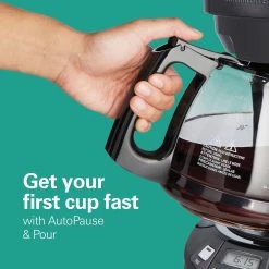 Hamilton Beach 12 Cup Programmable Coffee Maker, Black And Stainless Steel -Kitchenware Sales Shop 46293 VPA 06