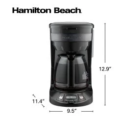 Hamilton Beach 12 Cup Programmable Coffee Maker, Black And Stainless Steel -Kitchenware Sales Shop 46293 VPA 08
