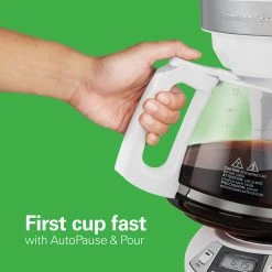 Hamilton Beach 12 Cup Programmable Coffee Maker, White -Kitchenware Sales Shop 46294 VPA 03