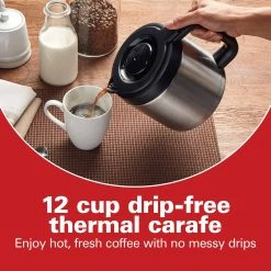 Hamilton Beach Front-Fill® 12 Cup Programmable Coffee Maker With Thermal Carafe Stainless Steel Accents -Kitchenware Sales Shop 46391 VPA 05