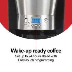 Hamilton Beach 12 Cup Programmable Coffee Maker With Cone Filter, Black & Stainless 10 Hamilton Beach 12 Cup Programmable Coffee Maker With Cone Filter, Black & Stainless -Kitchenware Sales Shop 46895 VPA 03