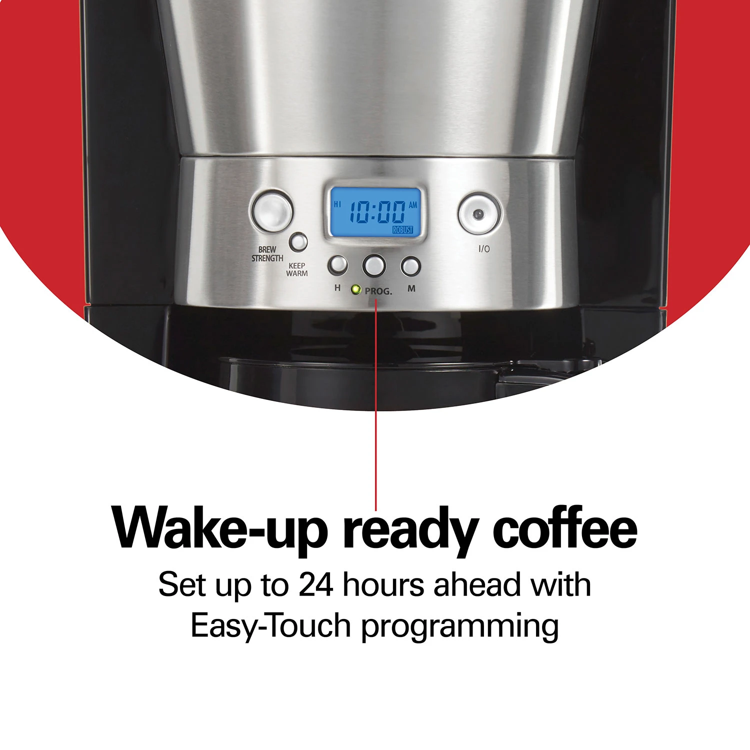 Hamilton Beach 12 Cup Programmable Coffee Maker With Cone Filter, Black & Stainless 3 Hamilton Beach 12 Cup Programmable Coffee Maker With Cone Filter, Black & Stainless - Image 3