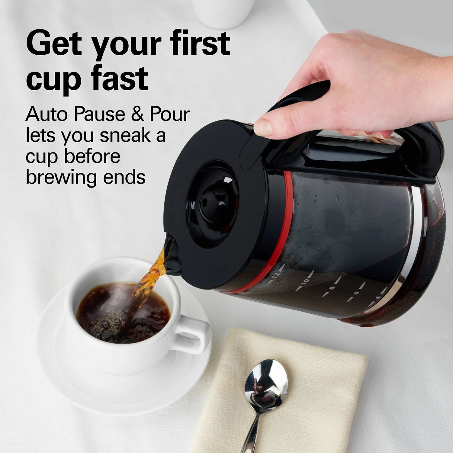 Hamilton Beach 12 Cup Programmable Coffee Maker With Cone Filter, Black & Stainless 6 Hamilton Beach 12 Cup Programmable Coffee Maker With Cone Filter, Black & Stainless - Image 6