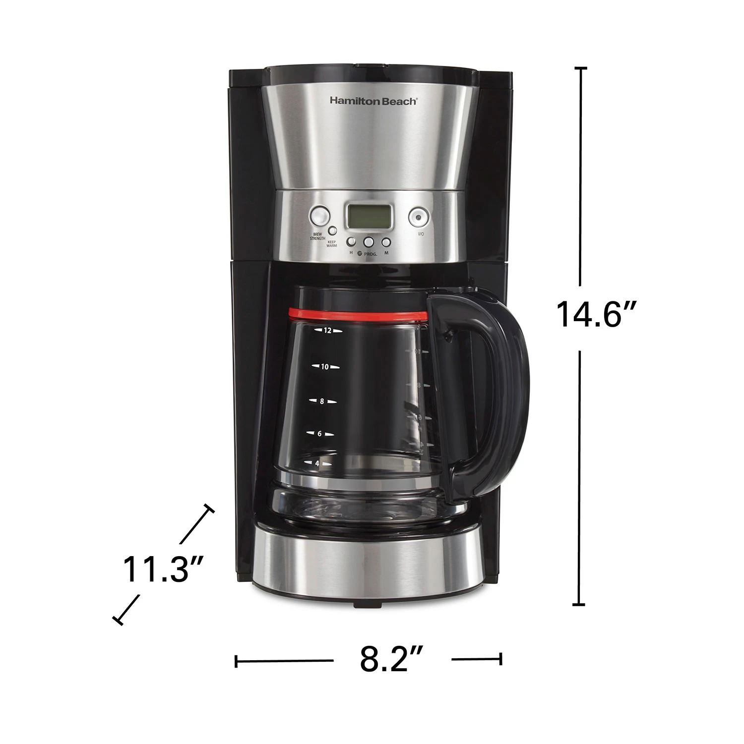 Hamilton Beach 12 Cup Programmable Coffee Maker With Cone Filter, Black & Stainless 8 Hamilton Beach 12 Cup Programmable Coffee Maker With Cone Filter, Black & Stainless - Image 8