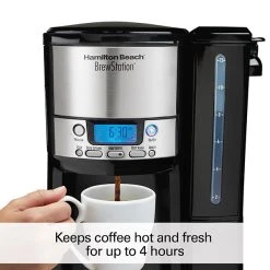 Hamilton Beach BrewStation® 12 Cup Coffee Maker With Removable Reservoir, Black & Stainless -Kitchenware Sales Shop 47900 04