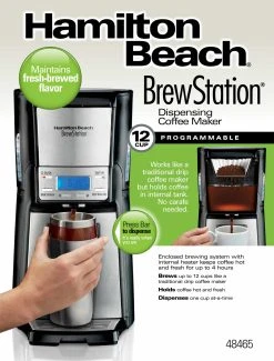 Hamilton Beach BrewStation® 12 Cup Coffee Maker Black & Stainless -Kitchenware Sales Shop 48465 front