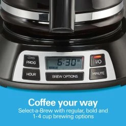Hamilton Beach 12 Cup Programmable Coffee Maker, Stainless Steel Accents -Kitchenware Sales Shop 49630 VPA 05