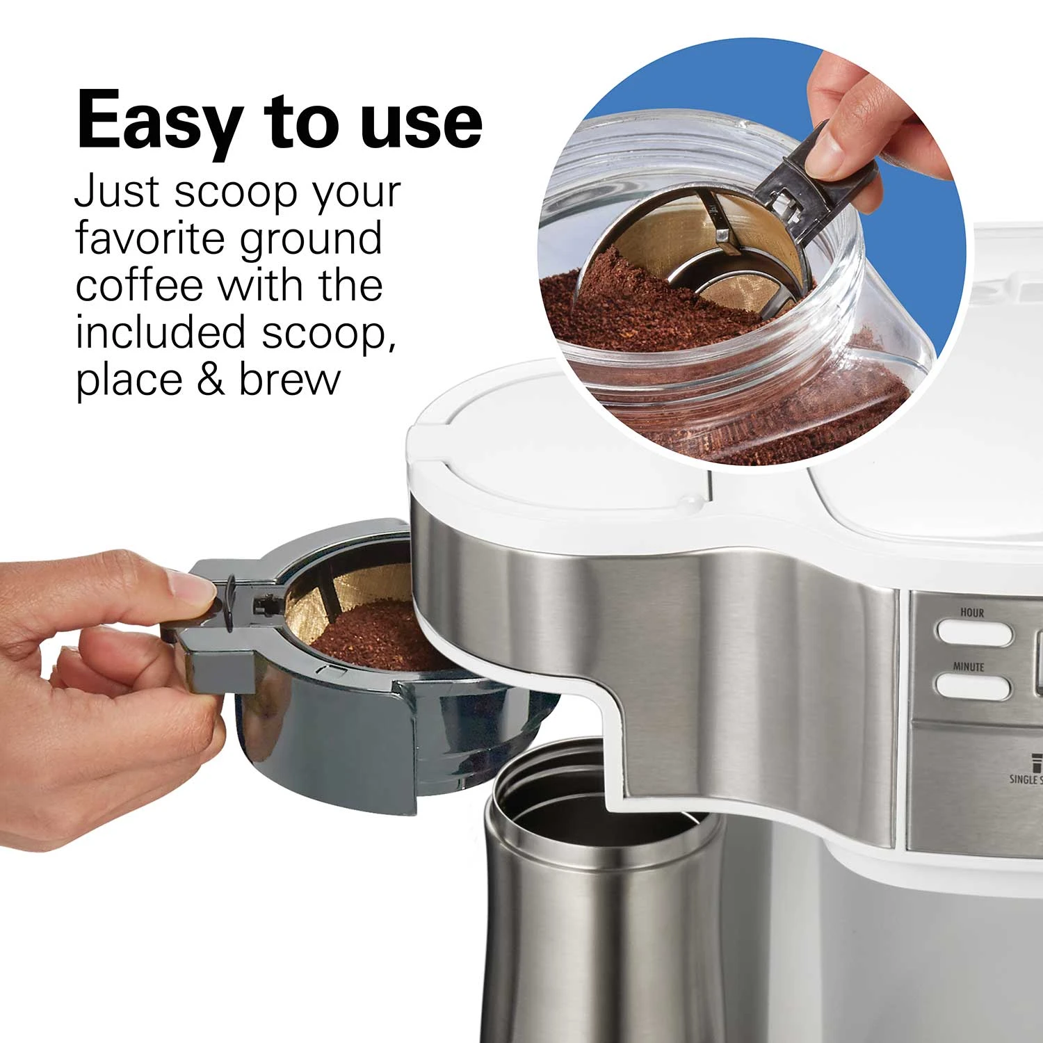 Hamilton Beach 12 Cup 2-Way Programmable Coffee Maker White 5 Hamilton Beach 12 Cup 2-Way Programmable Coffee Maker White - Image 5