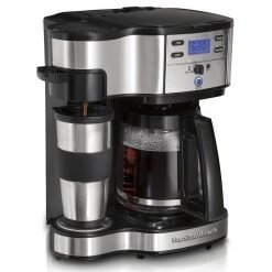 2-Way Coffee Maker, Single-Serve &12 Cup Carafe, Stainless