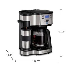2-Way Coffee Maker, Single-Serve &12 Cup Carafe, Stainless -Kitchenware Sales Shop 49980Z VPA 08