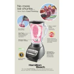 Smoothie Blender With 56oz Plastic Jar -Kitchenware Sales Shop 50190 pkg side eng