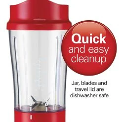 Hamilton Beach Personal Blender With Travel Lid, Red -Kitchenware Sales Shop 51101RV VPA 04