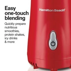 Hamilton Beach Personal Blender With Travel Lid, Red -Kitchenware Sales Shop 51101RV VPA 06