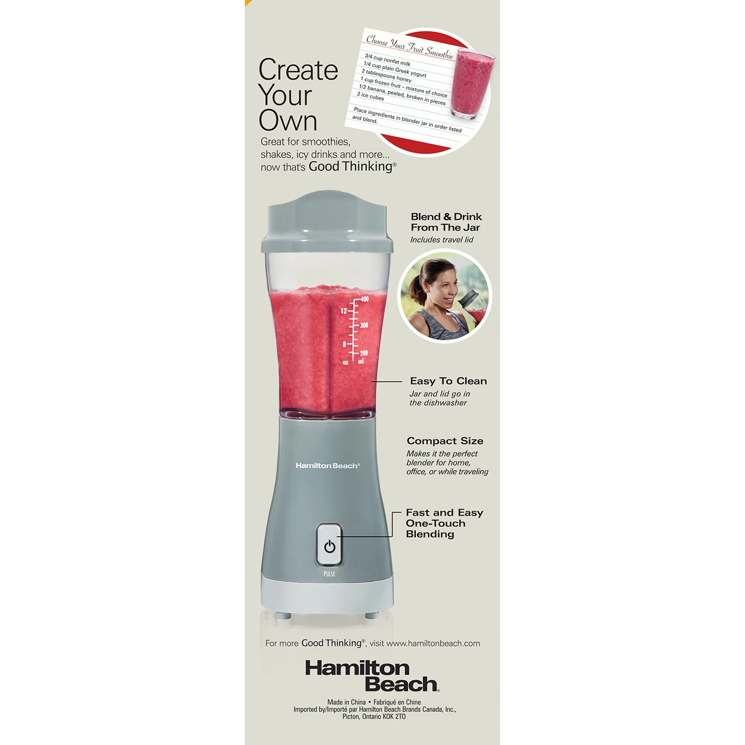 Hamilton Beach Personal Creations™ Blender With Travel Lid 7 Hamilton Beach Personal Creations™ Blender With Travel Lid - Image 7