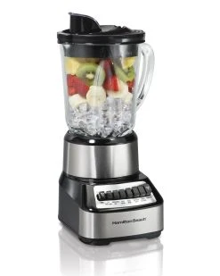 Hamilton Beach Wave Crusher® Multi-Function Blender With Mess-free 40oz Glass Jar, 700W Black & Stainless